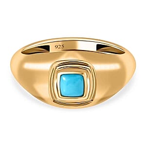 Sleeping Beauty Turquoise 0.32 ctw Ring in 14K YG Over Sterling Silver (Size 9)