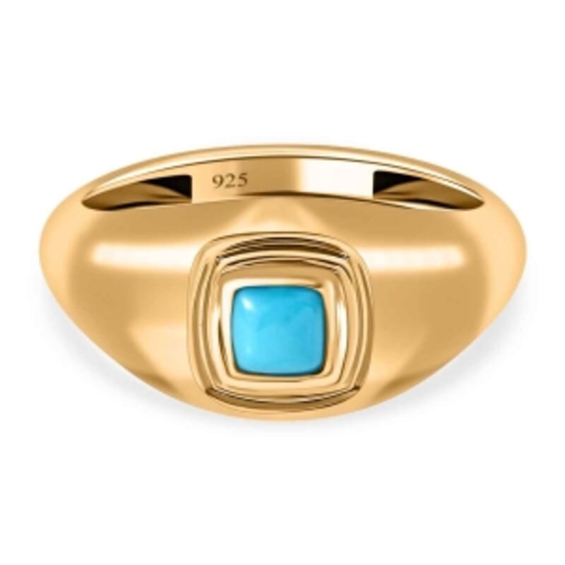 Sleeping Beauty Turquoise 0.32 ctw Ring in 14K YG Over Sterling Silver (Size 9)