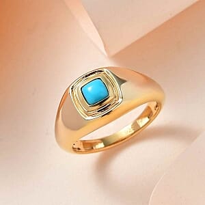 Sleeping Beauty Turquoise 0.32 ctw Ring in 14K YG Over Sterling Silver (Size 9)