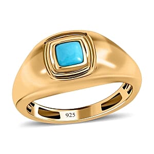 Sleeping Beauty Turquoise 0.32 ctw Ring in 14K YG Over Sterling Silver (Size 9)