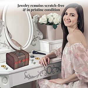 Set of 5 Diamond Embossed MDF and Faux Leather Exquisite Exquisit Jewelry Chest Box