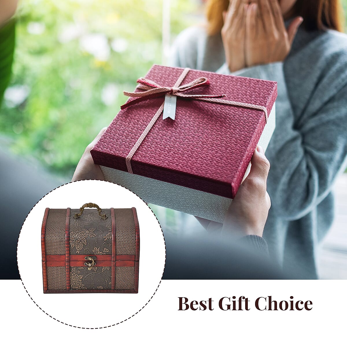 Set of 5 Diamond Embossed MDF and Faux Leather Exquisite Exquisit Jewelry Chest Box image number 4