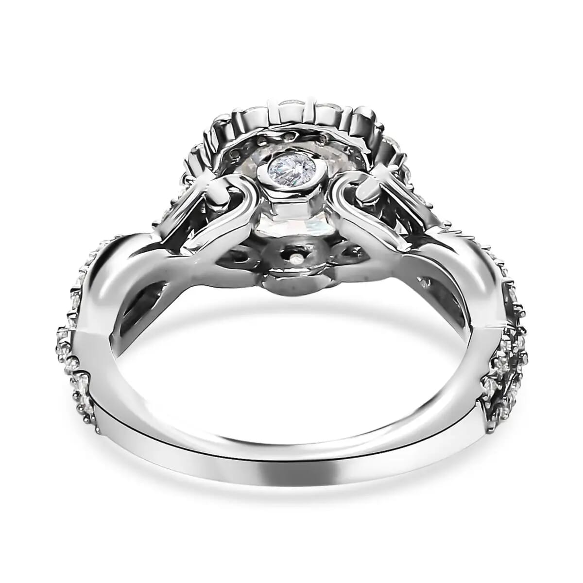 Moissanite Infinity Shank Ring in Platinum Over Sterling Silver 2.60 ctw image number 5