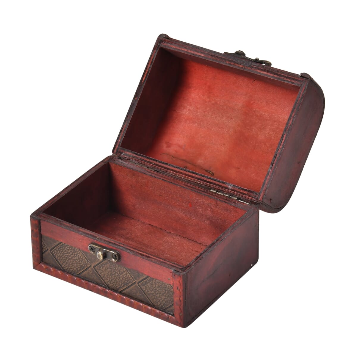 Set of 5 Bronze Floral Embossed MDF and Faux Leather Mixing Exquisite Jewelry Chest Box image number 8