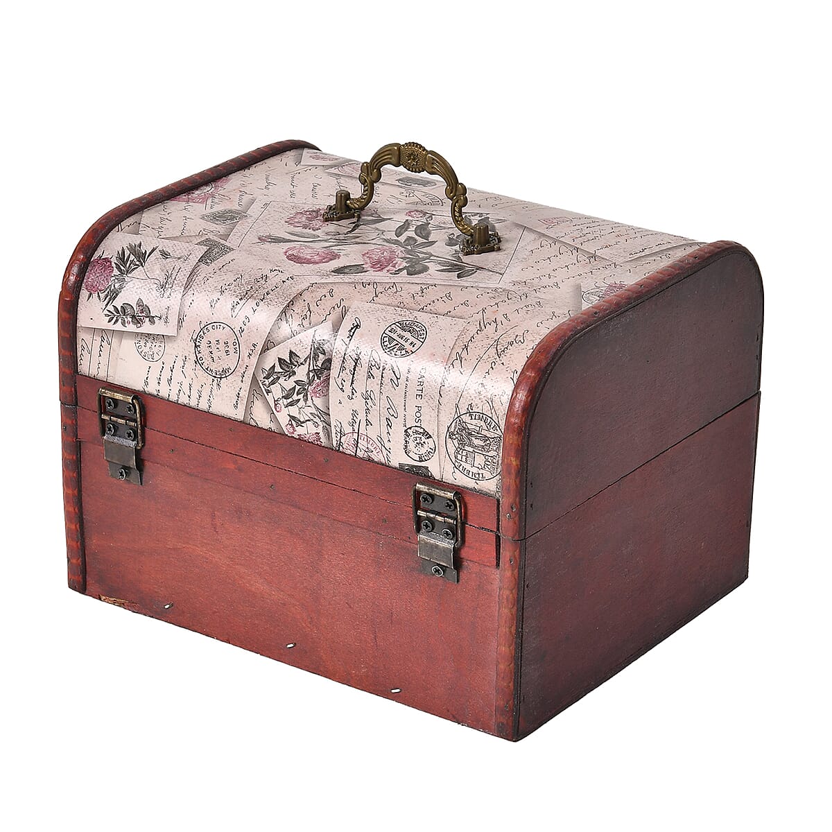 Set of 5 Cream Rose Embossed MDF and Faux Leather Mixing Exquisite Jewelry Chest Box image number 3