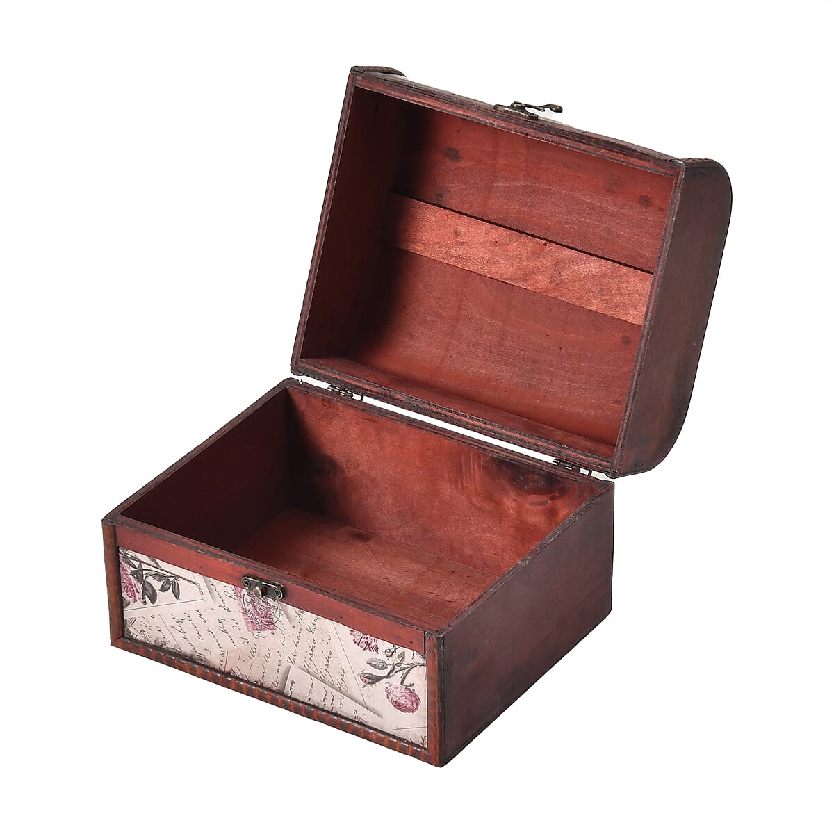 Set of 5 Cream Rose Embossed MDF and Faux Leather Mixing Exquisite Jewelry Chest Box image number 4