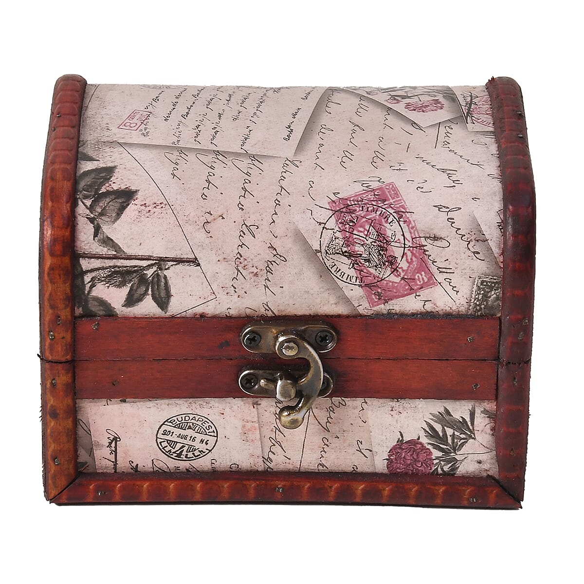 Set of 5 Cream Rose Embossed MDF and Faux Leather Mixing Exquisite Jewelry Chest Box image number 5