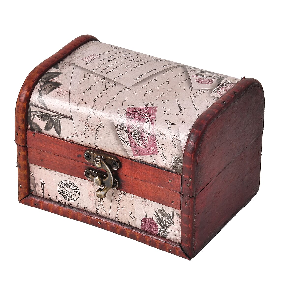 Set of 5 Cream Rose Embossed MDF and Faux Leather Mixing Exquisite Jewelry Chest Box image number 6