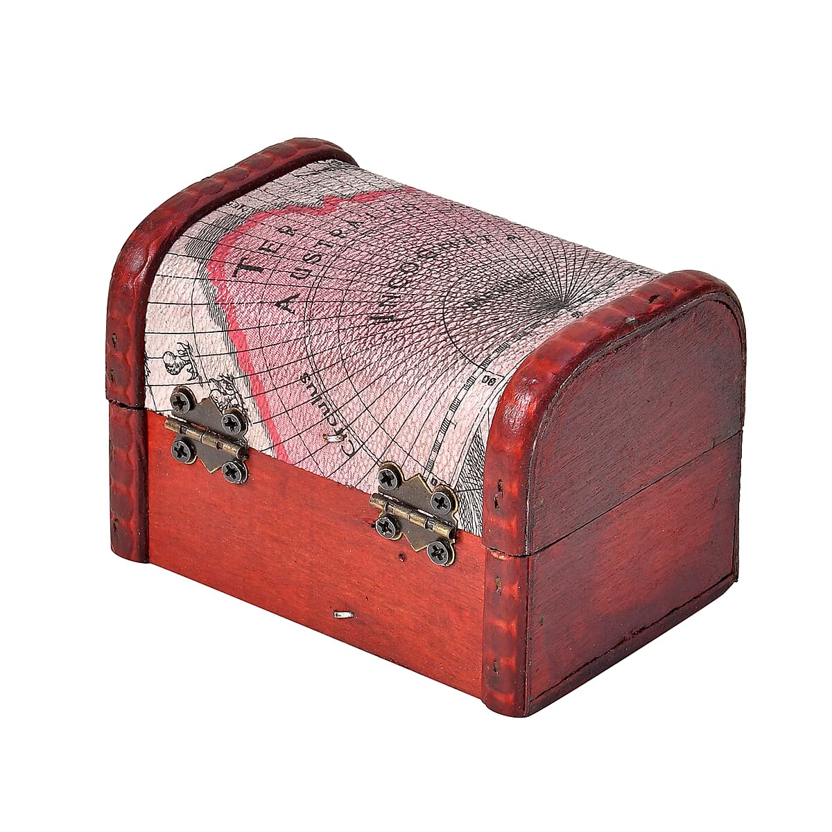 Set of 5 Silver Map Embossed MDF and Faux Leather Mixing Exquisit Jewelry Chest Box image number 7