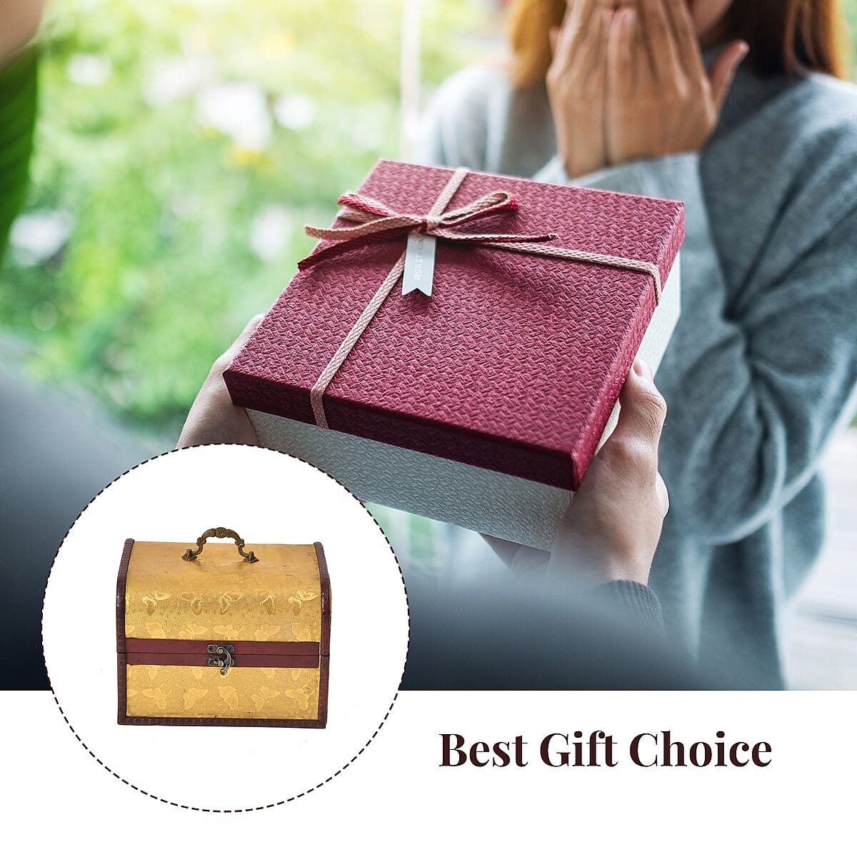 Set of 5 Golden Butterfly Embossed MDF and Faux Leather Mixing Exquisite Jewelry Chest Box image number 4