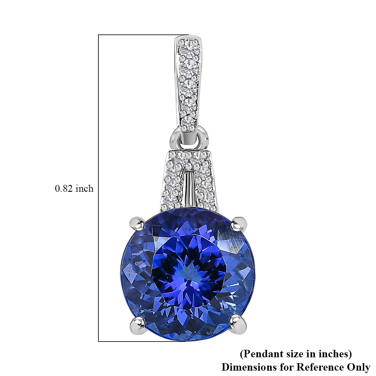 TLV Rhapsody 950 Platinum AAAA Tanzanite, Diamond (E-F, VS) Pendant 3.00 ctw image number 5