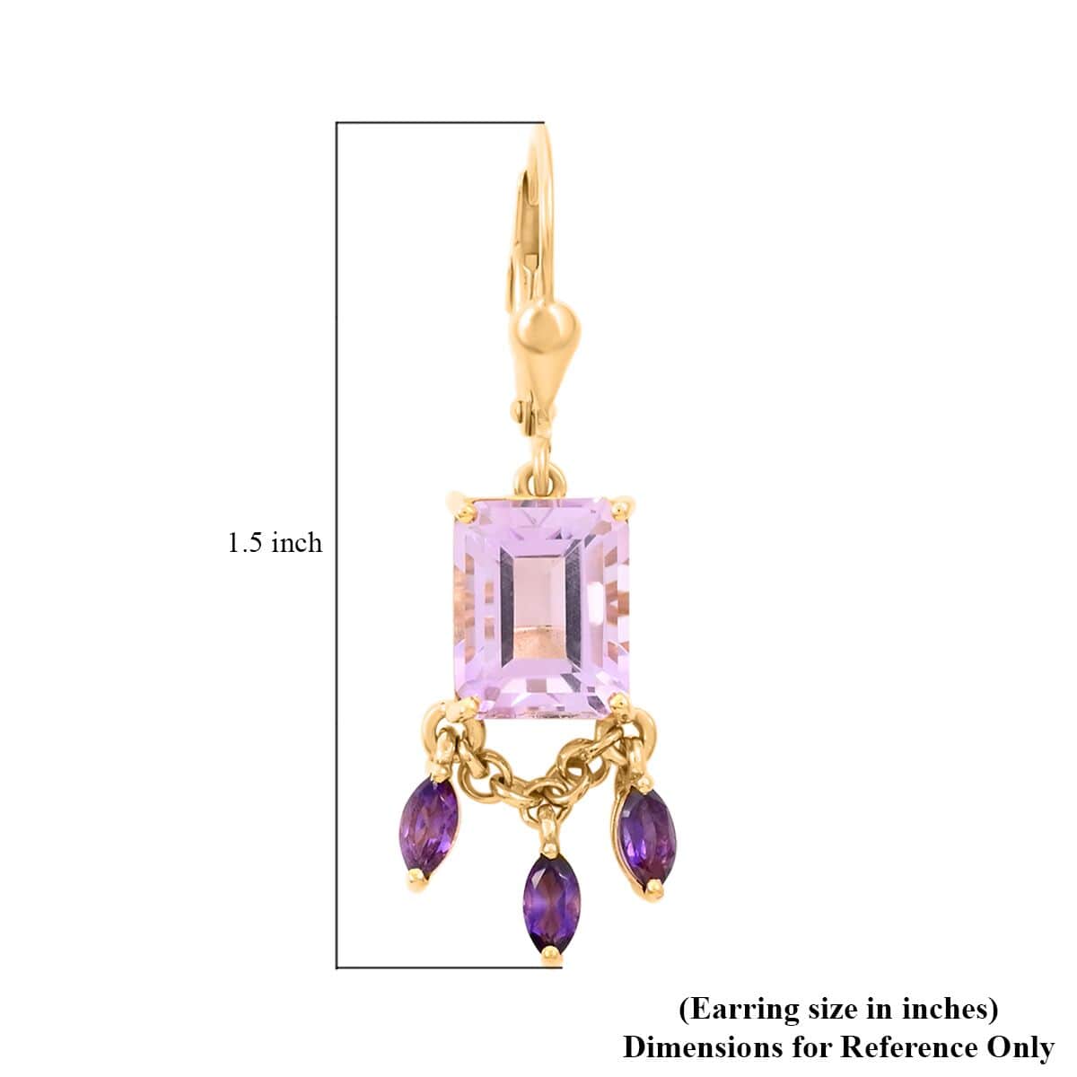 High quality Diamond & Amethyst Vermeil 14K Gold Over Sterling Silver Earring