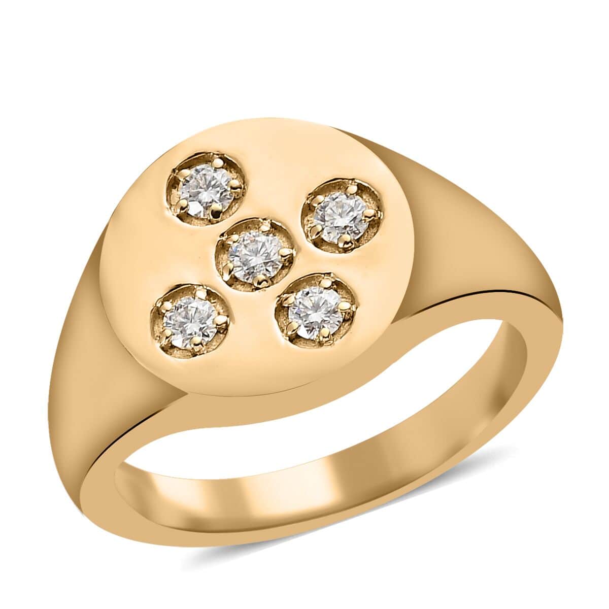 Moissanite Men's Ring in Vermeil Yellow Gold Over Sterling Silver (Size 10.0) 0.35 ctw image number 0