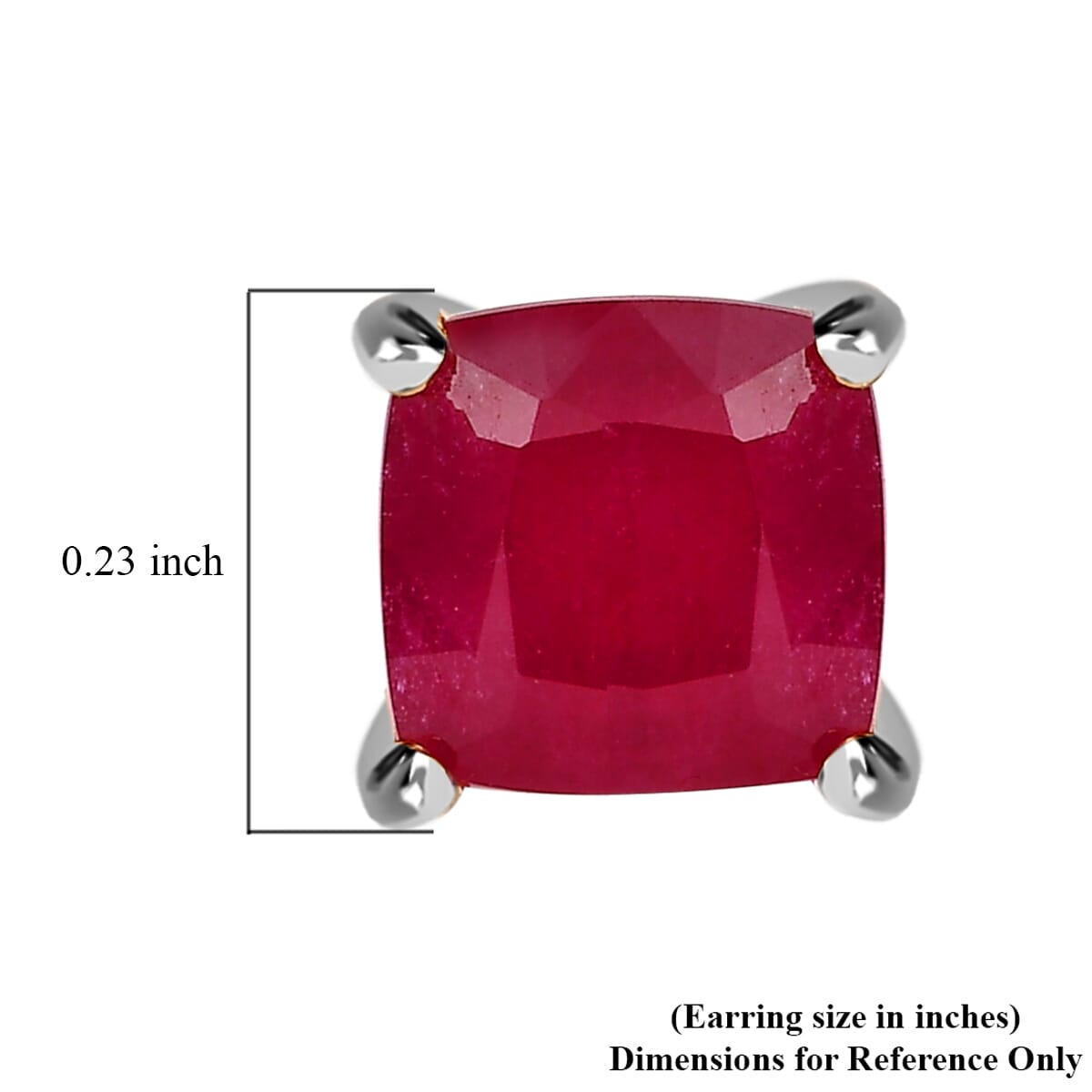 Premium Niassa Ruby (FF) Halo Stud Earrings in Platinum Over Sterling Silver 3.20 ctw image number 4