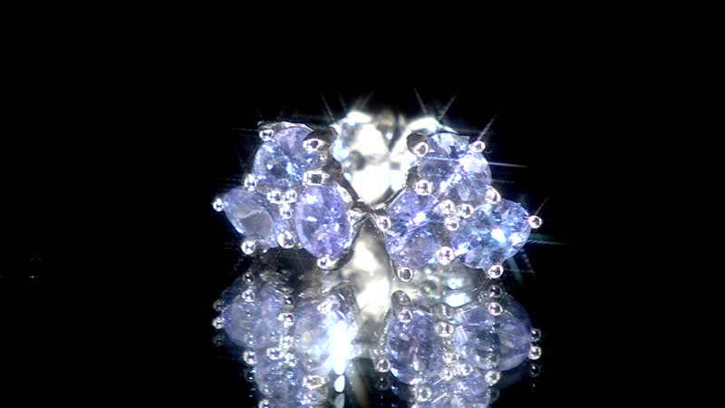 Tanzanite Stud Earrings in Platinum Over Sterling Silver 1.10 ctw