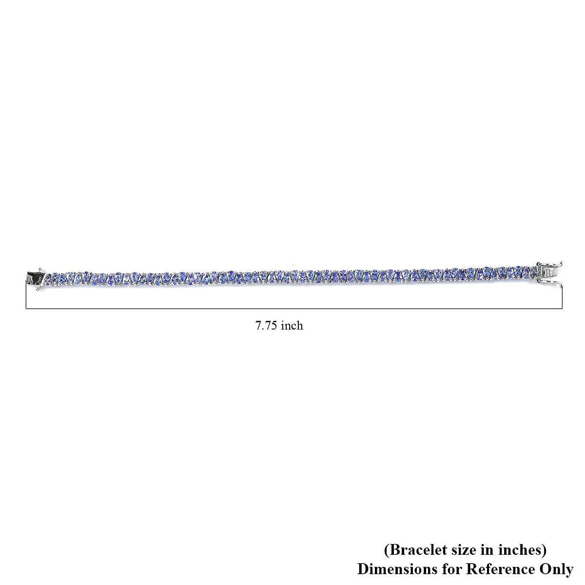 Tanzanite Tennis Bracelet in Platinum Over Sterling Silver (6.50 In) 7.85 ctw image number 3