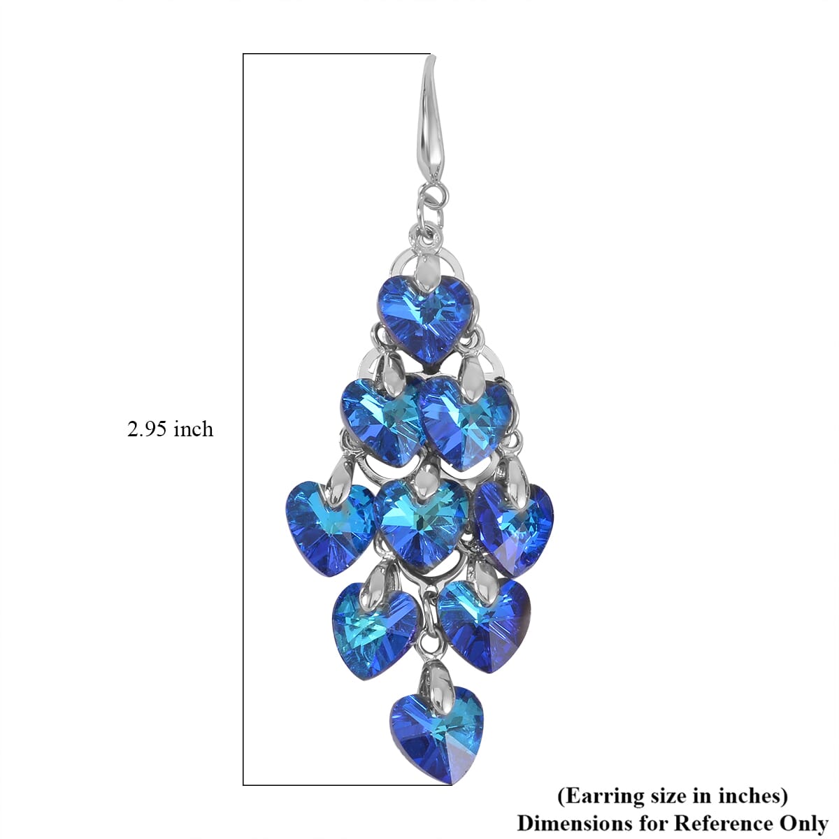 Blue Magic Color Glass Earrings in Silvertone image number 4