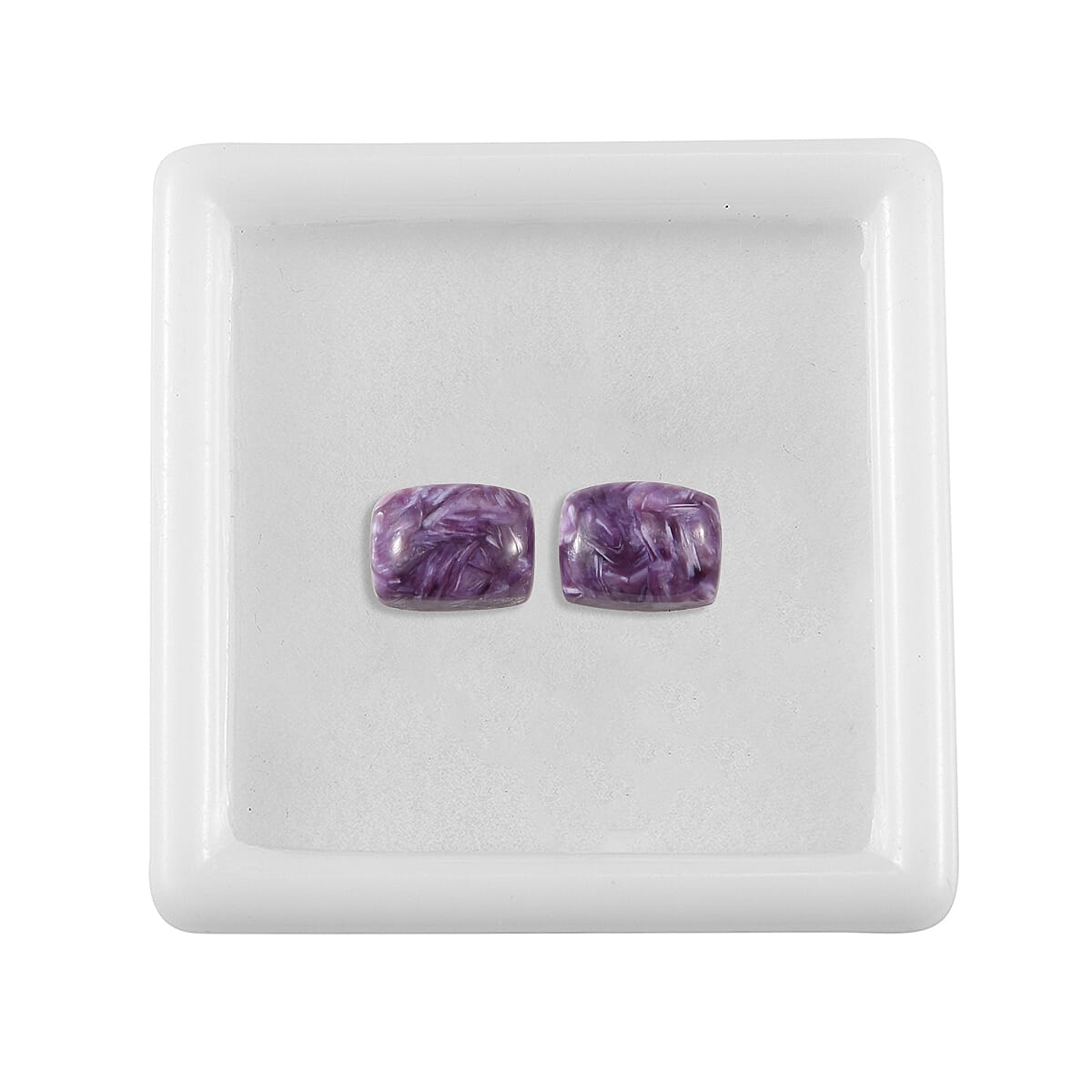 Bolivian Amethyst Set of 2 (Cush 8x6 mm) 3.30 ctw image number 2