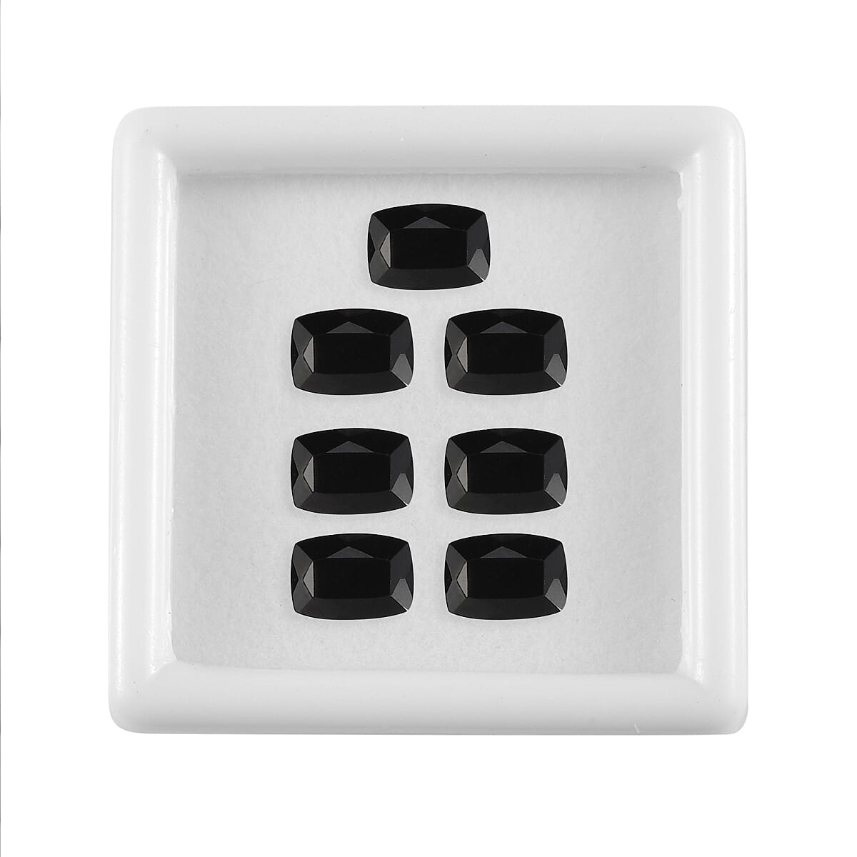 Thai Black Spinel Set of 7 (Cush 7x5 mm) 5.83 ctw image number 2