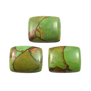 Mojave Green Turquoise Set of 3 (Cush 11x9 mm) 10.30 ctw