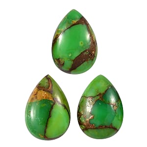 AA Mojave Green Turquoise Set of 3 (Pear 10x7 mm) 5.44 ctw