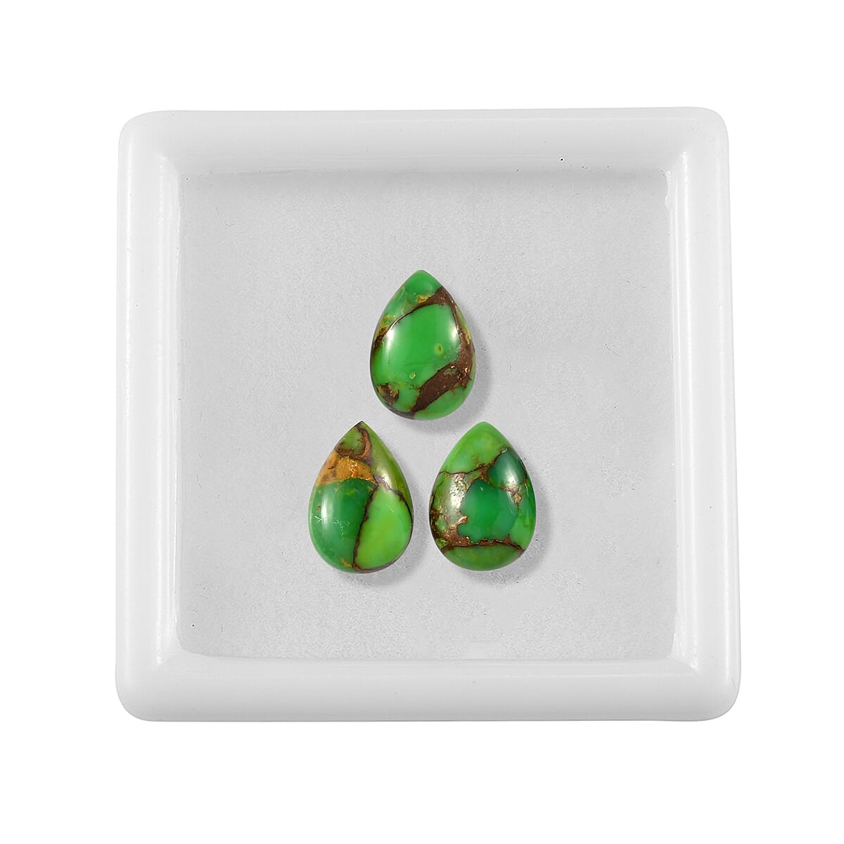 AA Mojave Green Turquoise Set of 3 (Pear 10x7 mm) 5.44 ctw image number 2