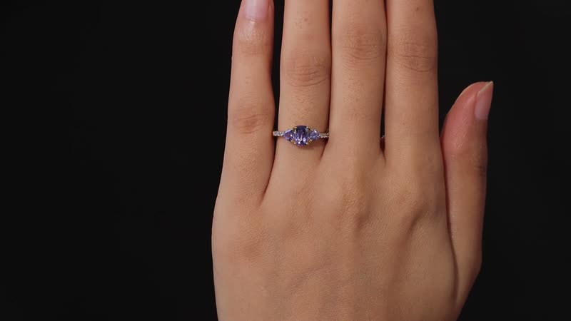 Tanzanite and White Zircon 3 Stone Ring in Vermeil Yellow Gold Over Sterling Silver (Size 10.0) 1.25 ctw