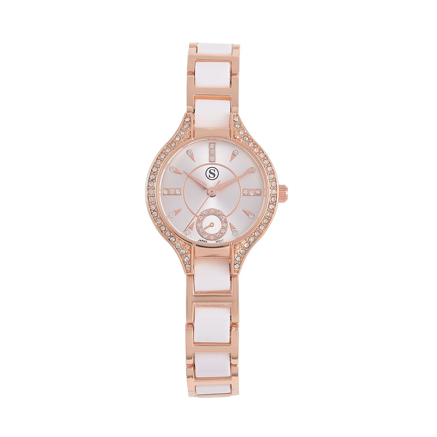 Strada Austrian Crystal Japanese Movement Watch in Rosetone