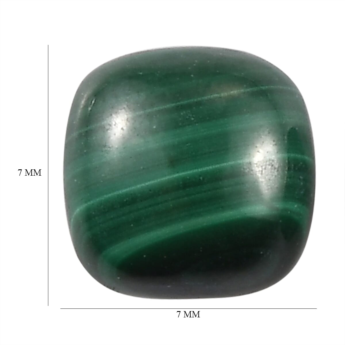 African Malachite Set of 2 (Cush 7x7 mm) 4.02 ctw | Loose Gem | Loose Gemstones | Loose Stones | Jewelry Stones image number 3