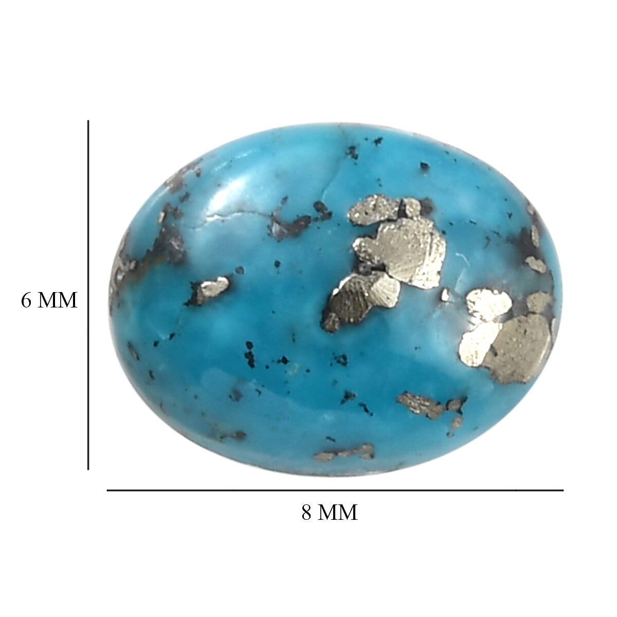 AA Empyrean Blue Turquoise (Ovl 8x6 mm) 1.23 ctw | Loose Gem | Loose Gemstones | Loose Stones | Jewelry Stones image number 3
