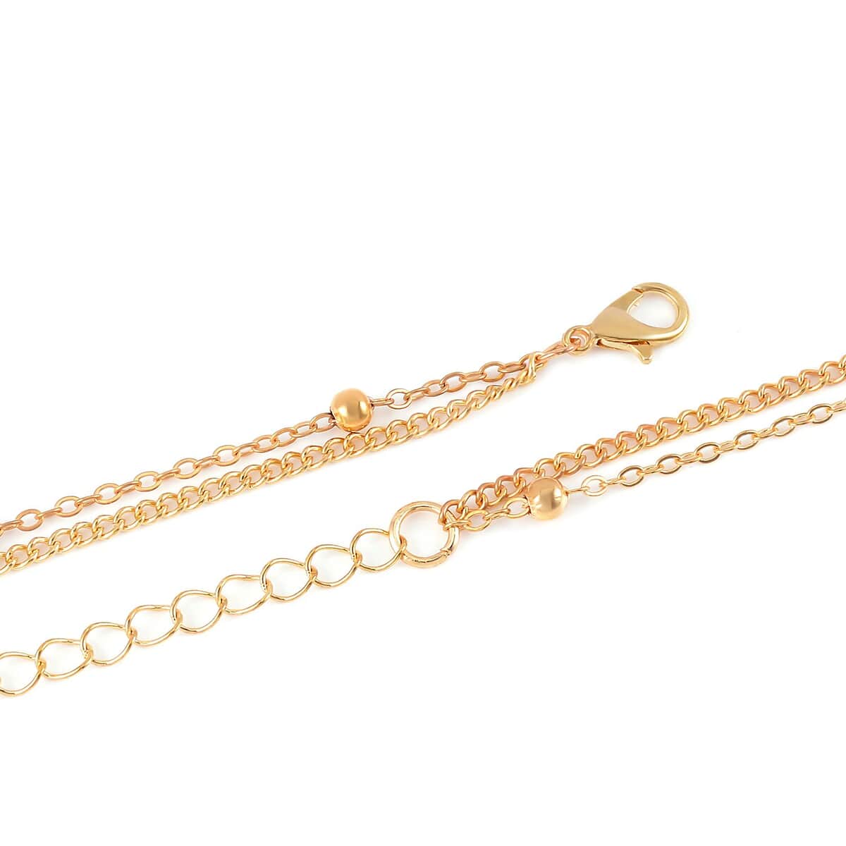 Austrian Crystal and Enameled Daisy Floral Waist Chain 32-39 Inches in Goldtone image number 4