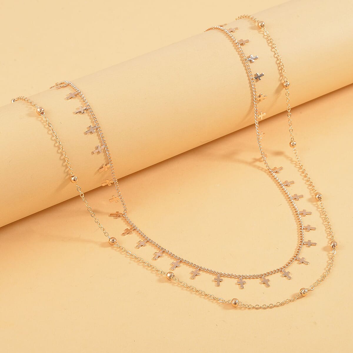 Crosses Waist Chain 32-39 Inches in Goldtone image number 1