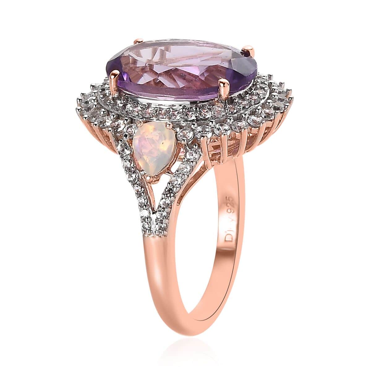 AAA Rose De France Amethyst and Multi Gemstone Ring in Vermeil Rose Gold Over Sterling Silver (Size 10.0) 6.35 ctw image number 3