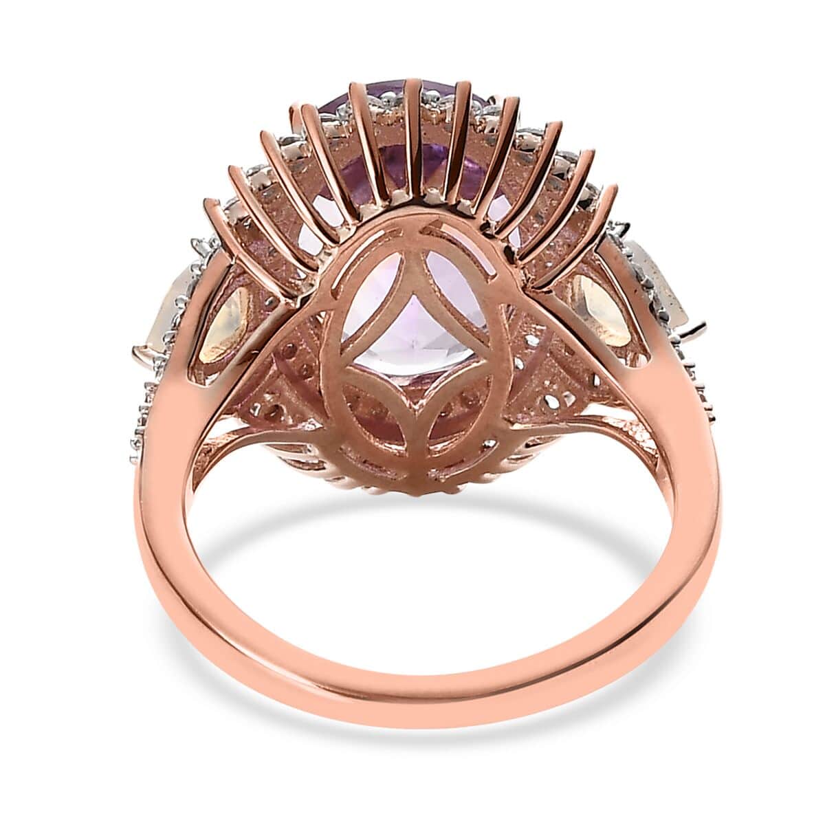 AAA Rose De France Amethyst and Multi Gemstone Ring in Vermeil Rose Gold Over Sterling Silver (Size 10.0) 6.35 ctw image number 4