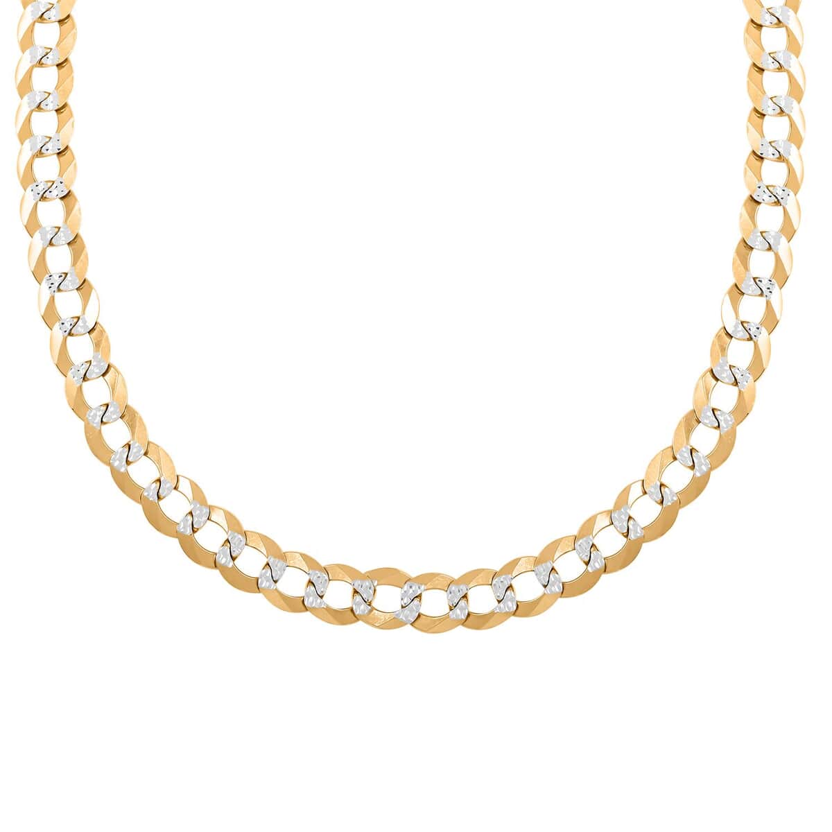 14K Yellow Gold Diamond-Cut Curb Necklace 22 Inches 64.4 Grams image number 0