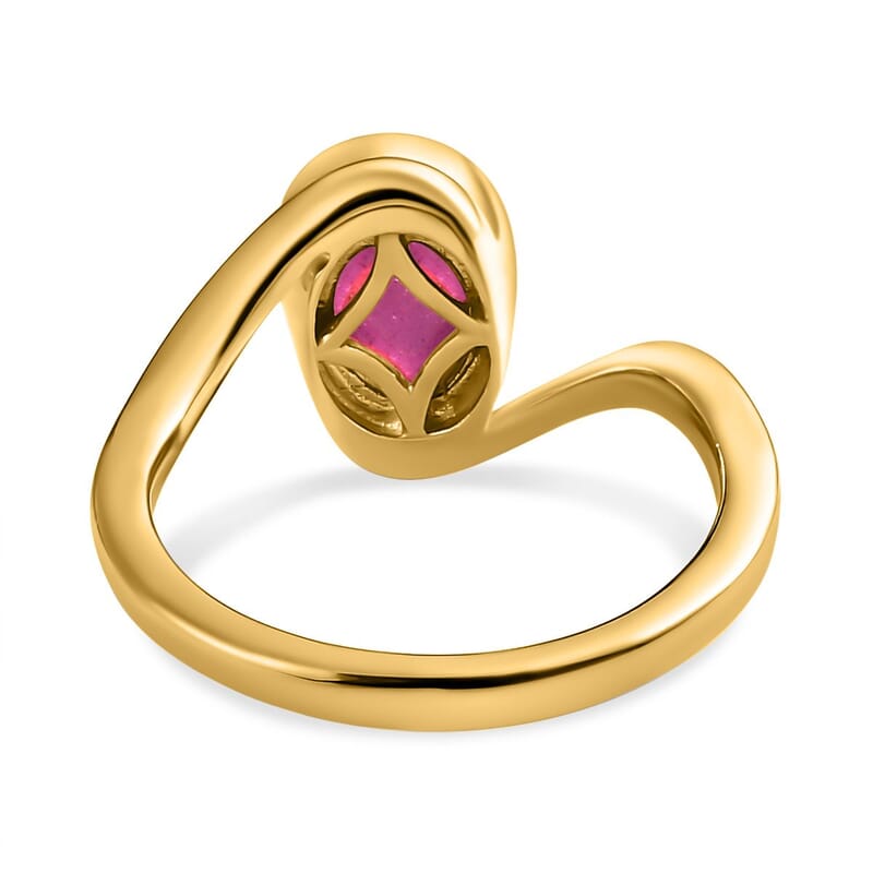 African Ruby 2.15 ctw Solitaire Ring in Vermeil Yellow Gold Over Sterling Silver (Size 11.5)