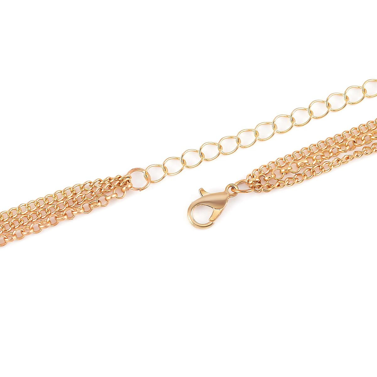 Multi Color Enameled Evil Eye Protector Station Necklace Layered Set 18-20 Inches in Goldtone image number 4