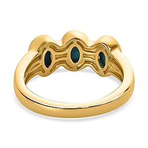 Sleeping Beauty Turquoise and White Zircon 1.55 ctw Ring in 14K YG Over Sterling Silver (Size 5.5)