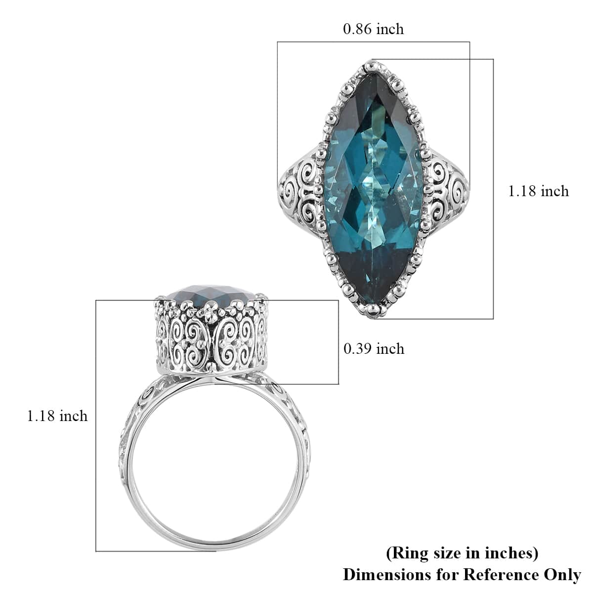 Sajen Silver Quartz Doublet Celestial Lavender Ring in Platinum Over Sterling Silver (Size 10.0) 11.90 ctw image number 4