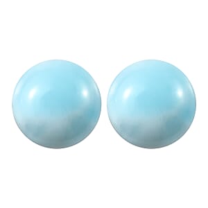 AAA Larimar Set of 2 (Rnd 5 mm) 1.19 ctw