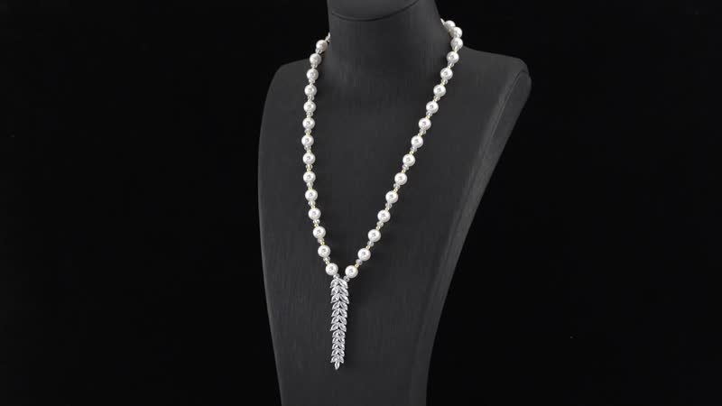 Simulated Diamond and Multi Gemstone Necklace 20-22 Inches in Dualtone 3.00 ctw