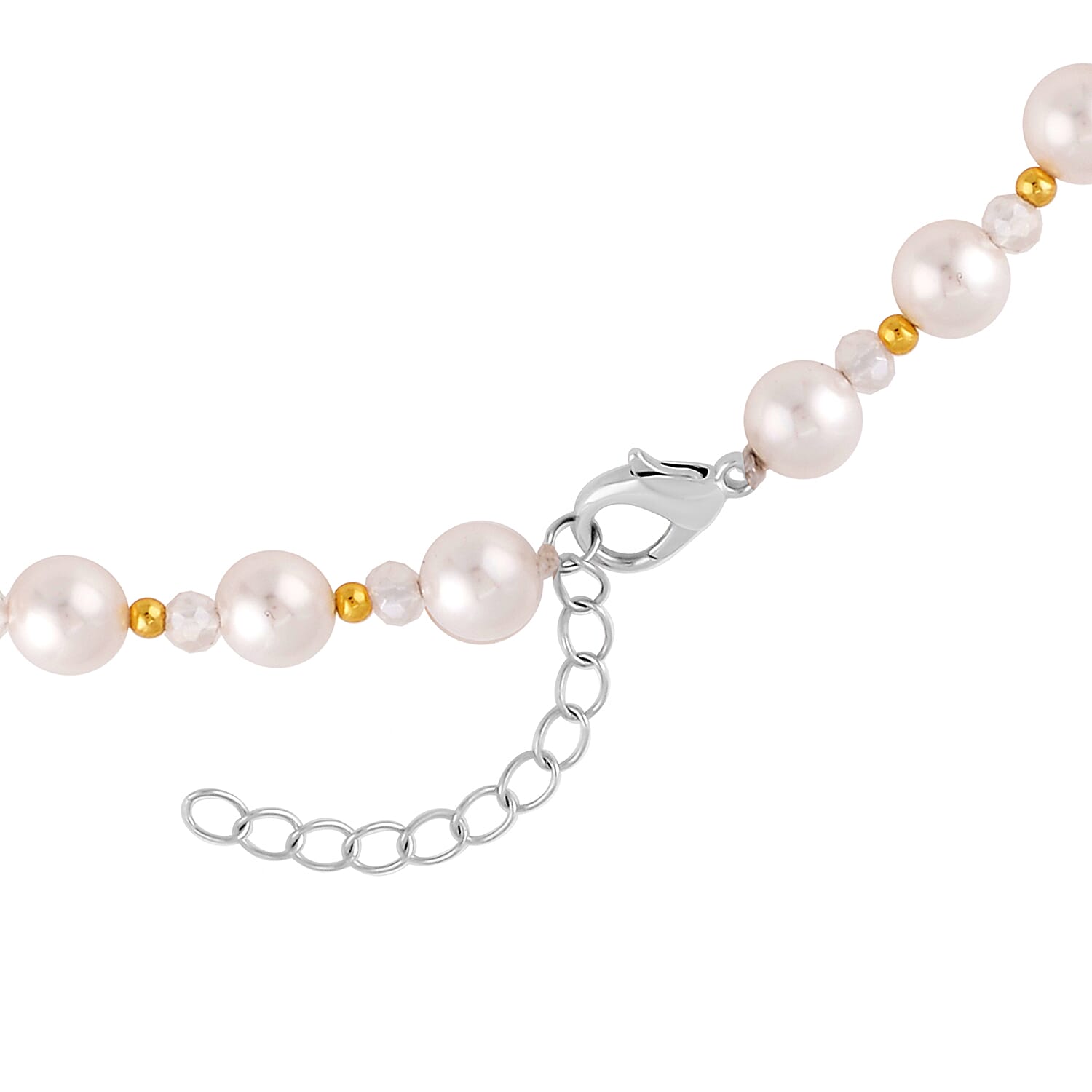 Simulated Diamond and Multi Gemstone Necklace 20-22 Inches in Dualtone 3.00 ctw