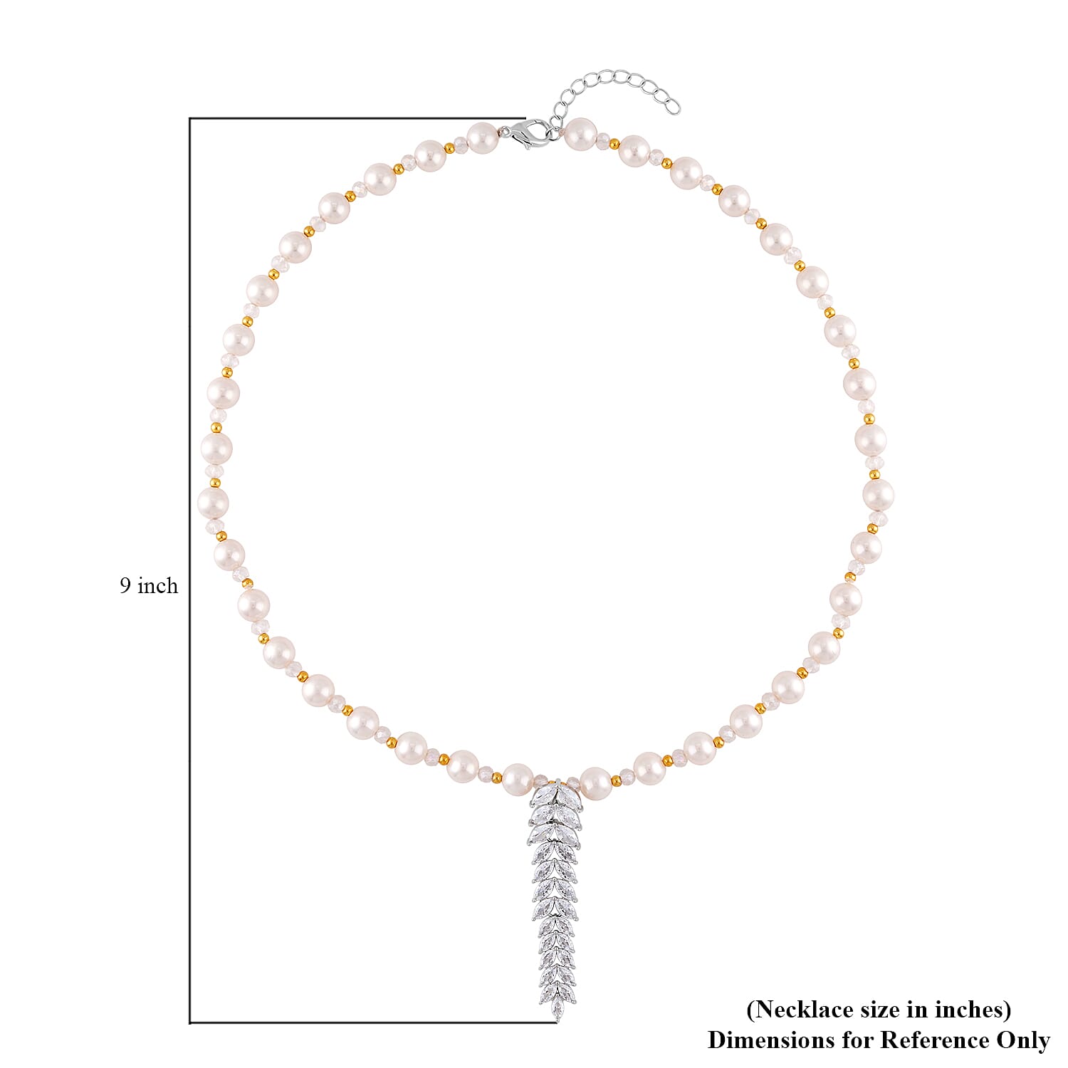 Simulated Diamond and Multi Gemstone Necklace 20-22 Inches in Dualtone 3.00 ctw