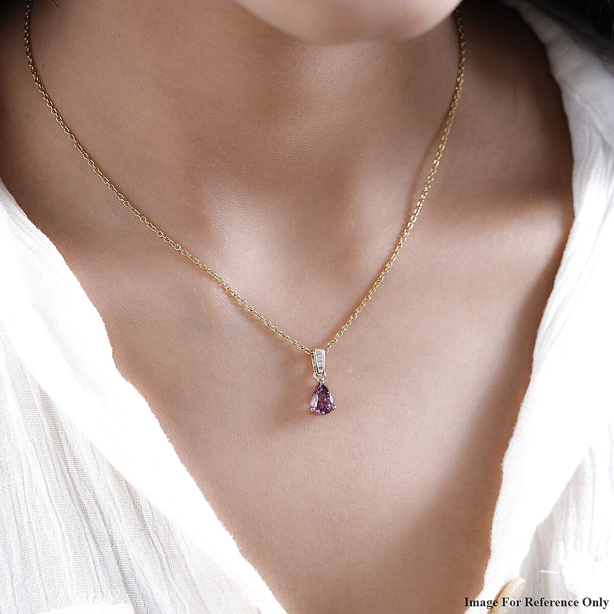 Luxoro 10K Rose Gold Premium Narsipatnam Purple Spinel and G-H I3 Diamond Pendant 1.75 ctw image number 2