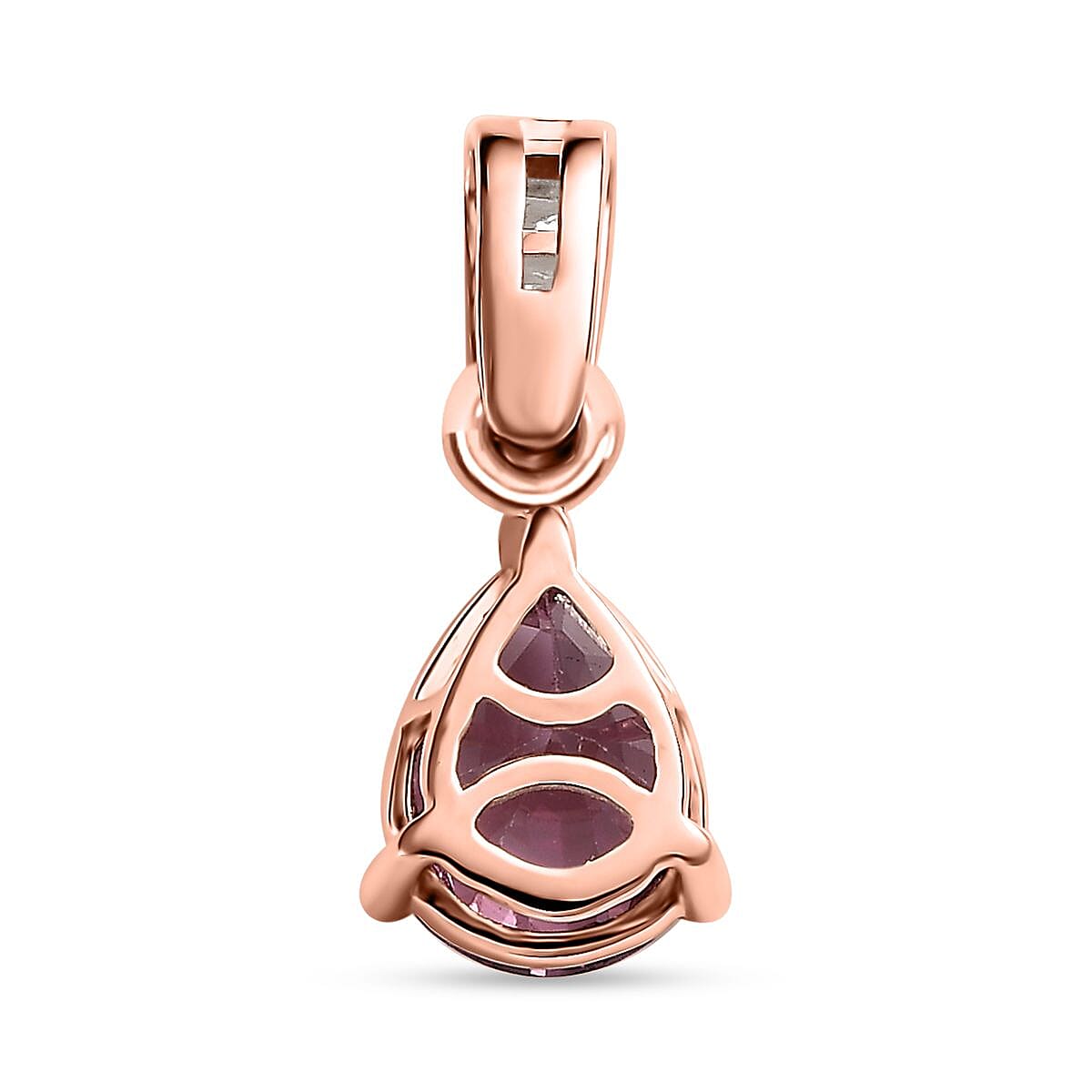 Luxoro 10K Rose Gold Premium Narsipatnam Purple Spinel and G-H I3 Diamond Pendant 1.75 ctw