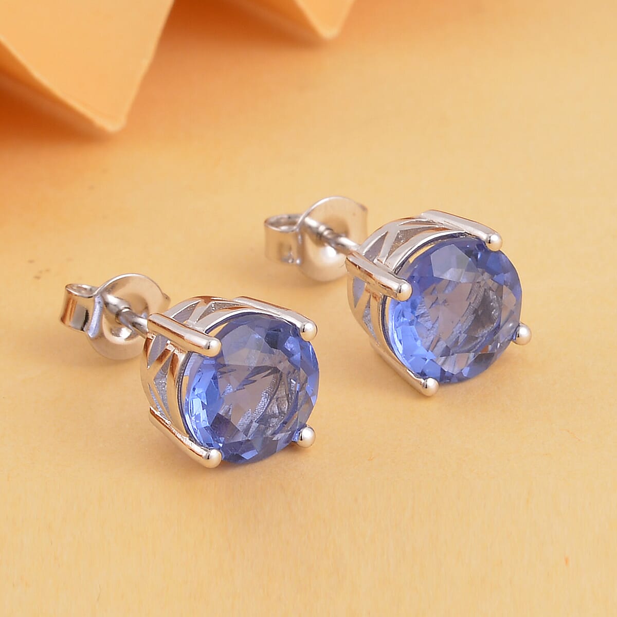 Color Change Fluorite (IR) Stud Earrings in Rhodium Over Sterling Silver 4.60 ctw image number 1