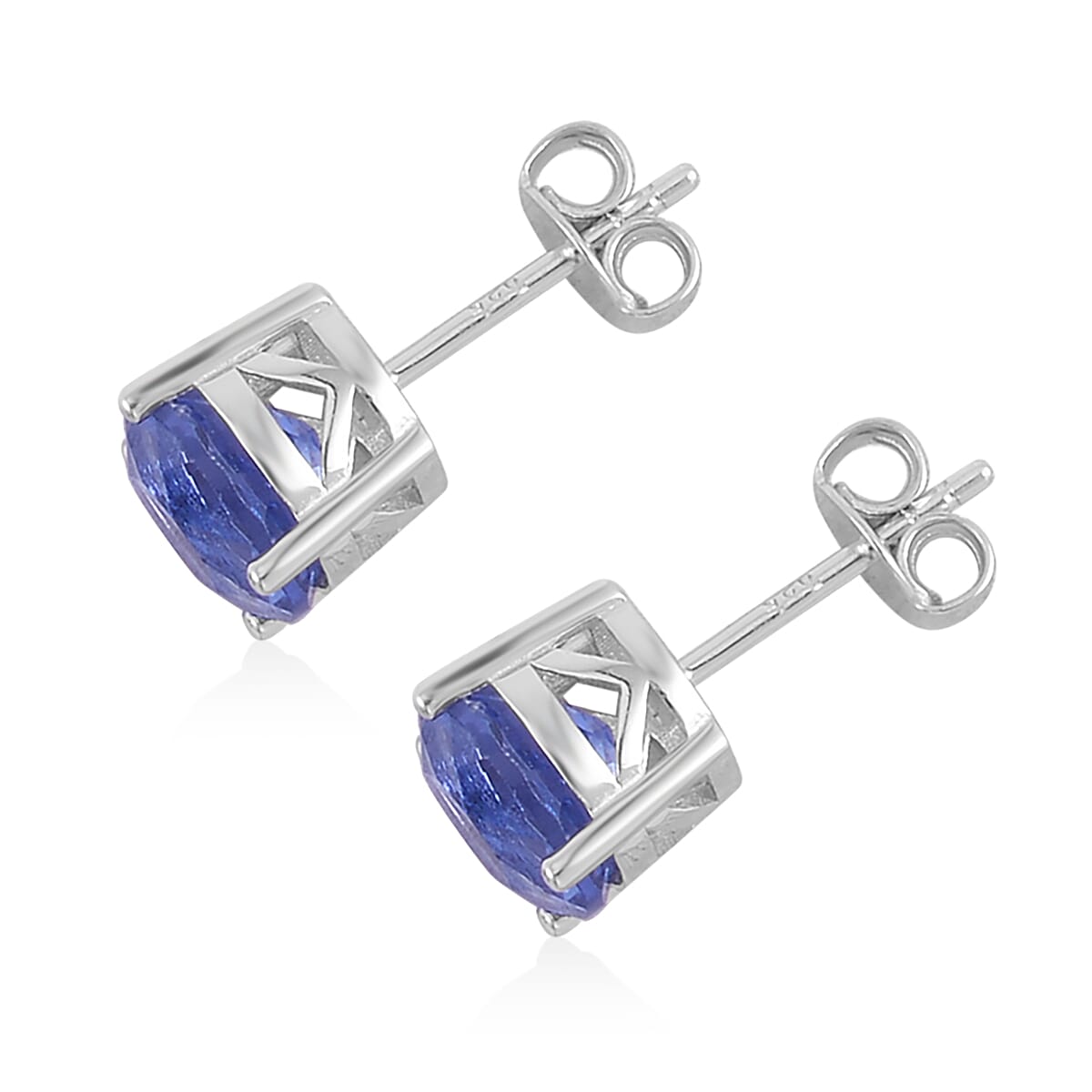 Color Change Fluorite (IR) Stud Earrings in Rhodium Over Sterling Silver 4.60 ctw image number 3