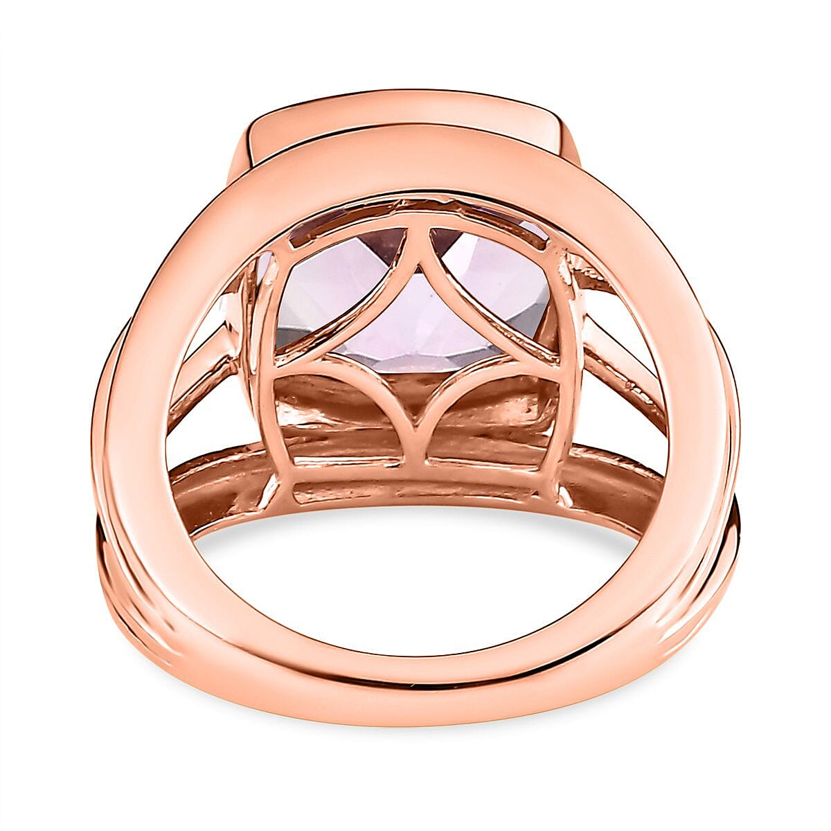 Rose De France Amethyst 5.15 ctw Ring in Vermeil RG Over Sterling Silver (Size 6.5)