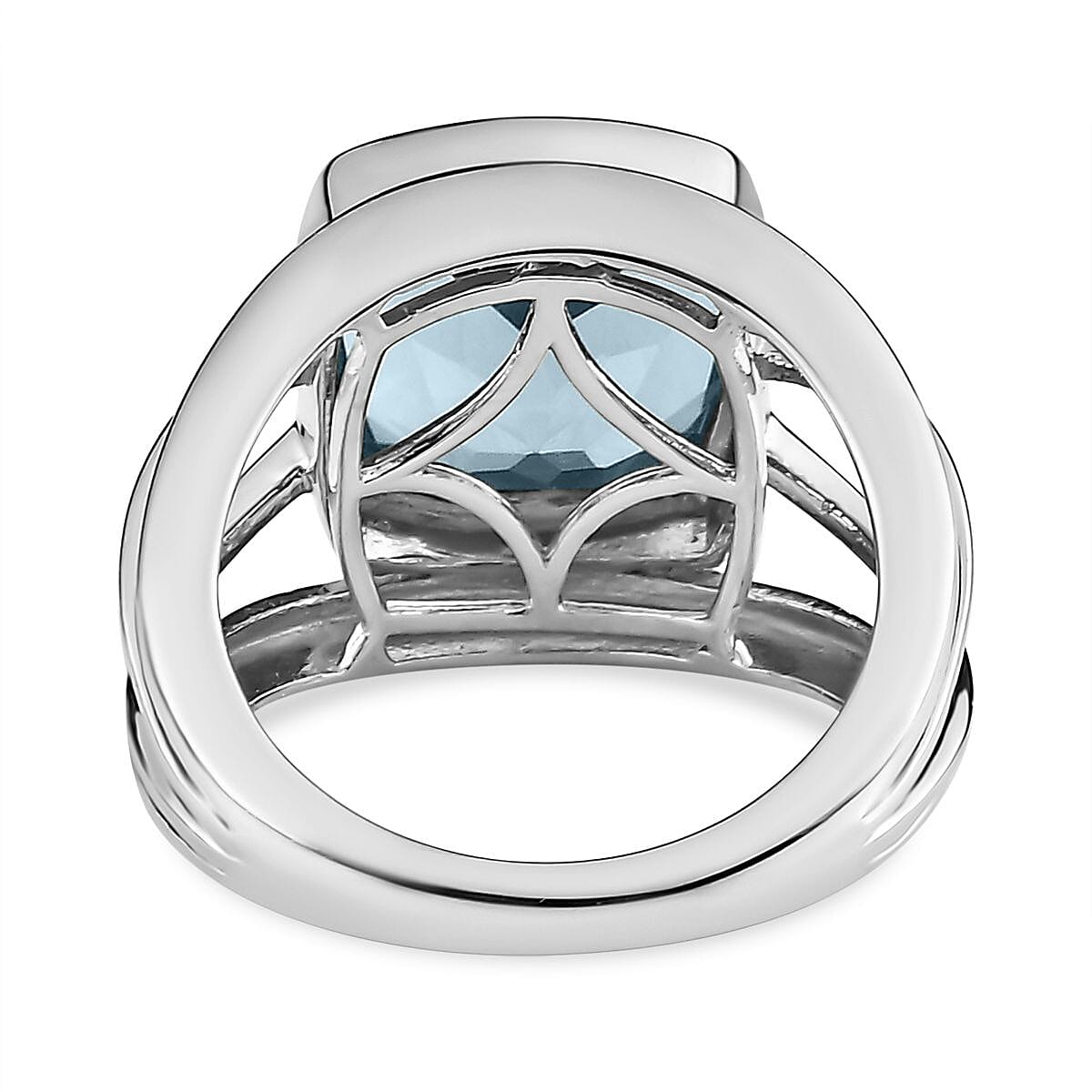 Sky Blue Topaz 5.60 ctw Ring in Platinum Over Sterling Silver (Size 5.5)