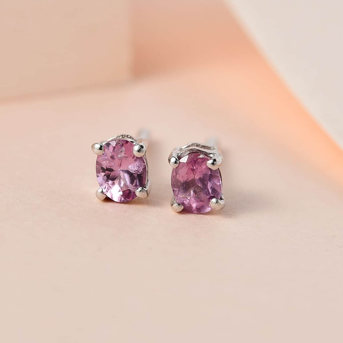 Narsipatnam Purple Spinel Stud Earrings in Platinum Over Sterling Silver 0.35 ctw image number 1